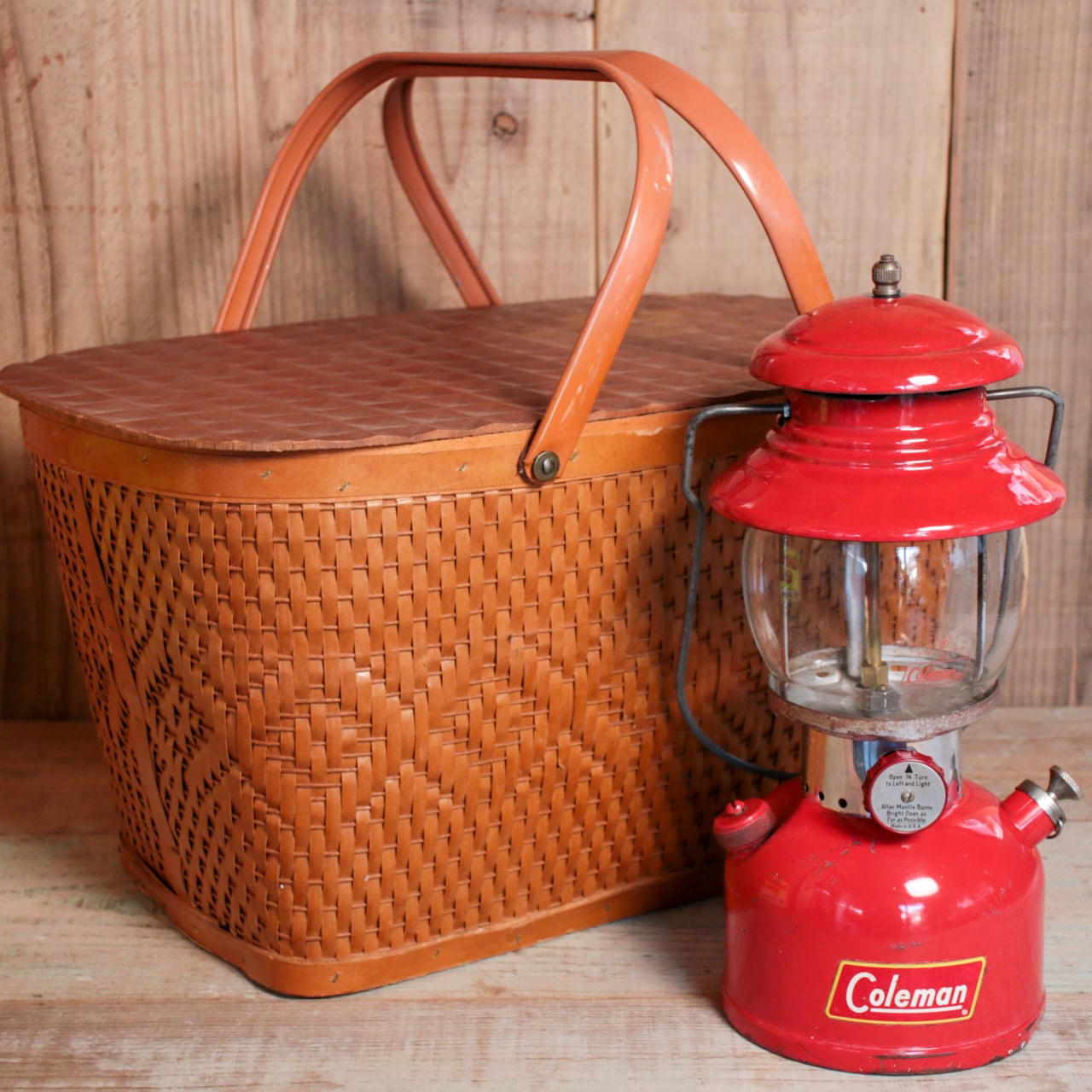 ビンテージ Redmonピクニック バスケット赤い Redmon（レッドモン