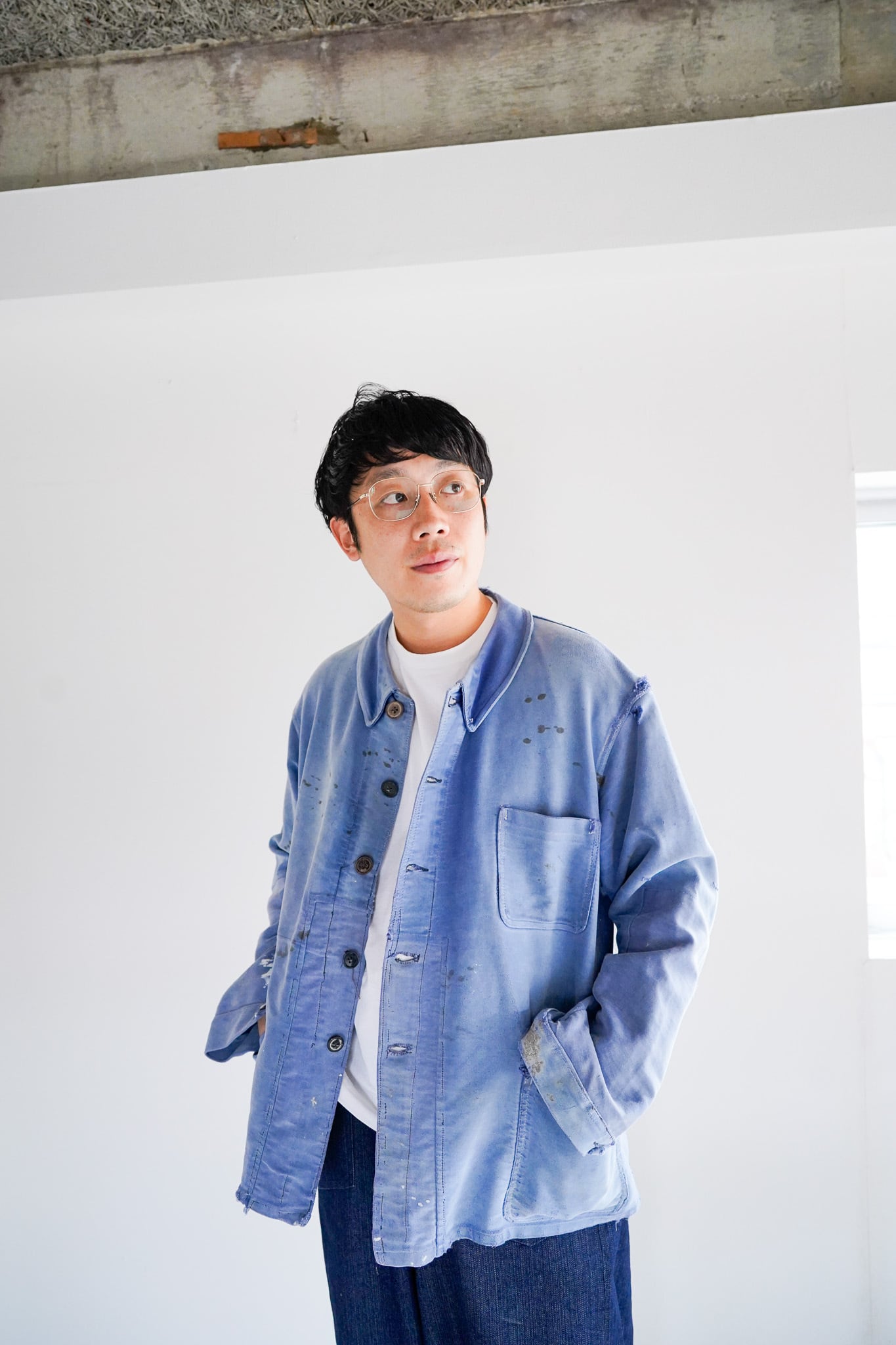 【1940s】"French Vintage" Blue Moleskin French Work JKT / 6-46