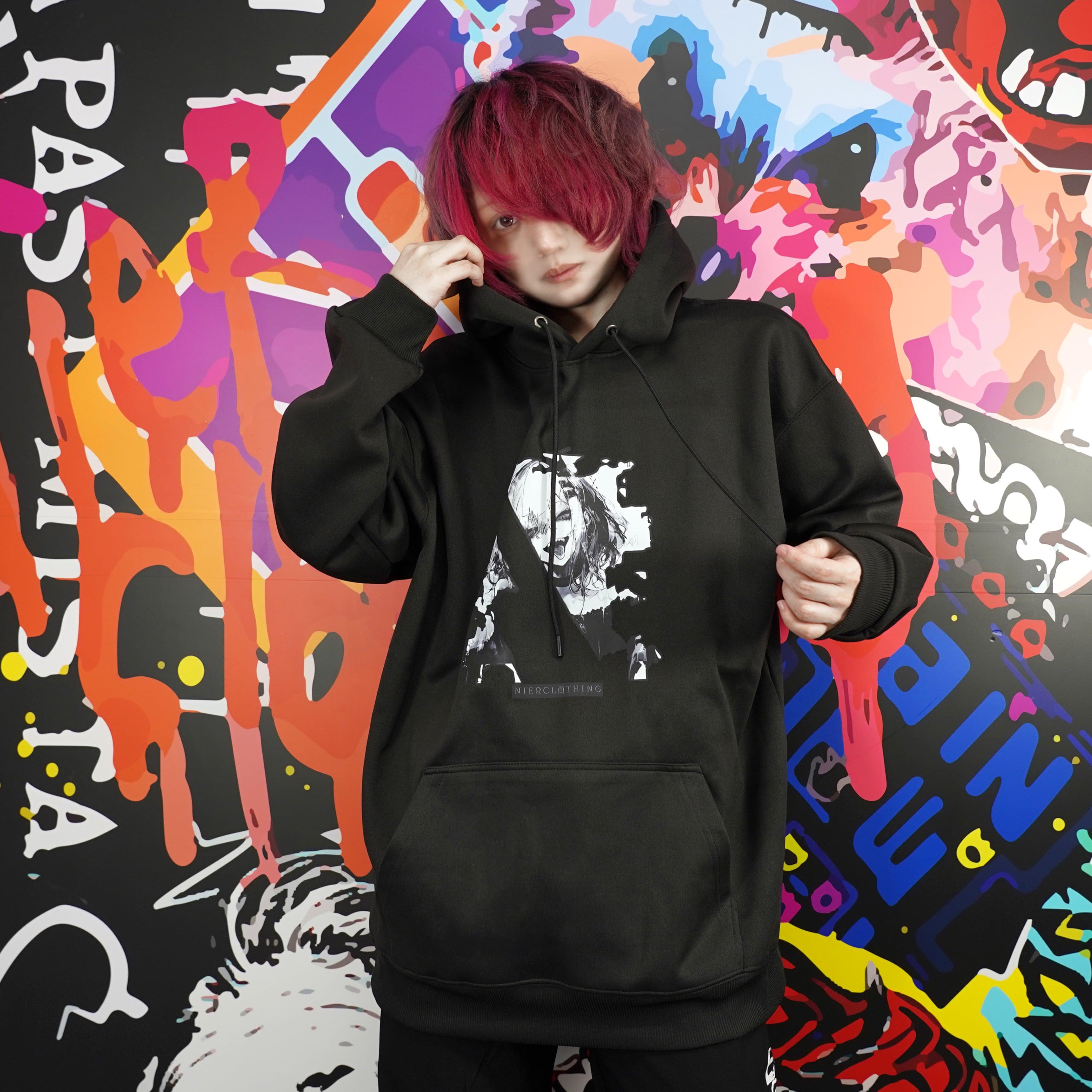 UNISEX BLACK PARKA【MAD SMILE】 | NIER CLOTHING