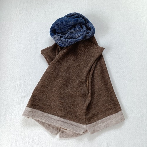 ウールモヘアの切り替えベスト