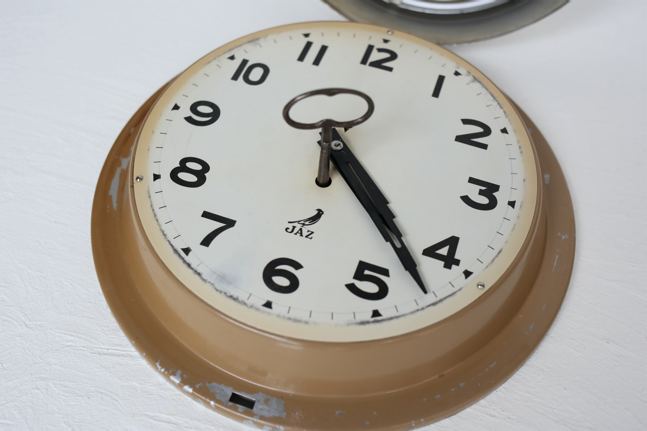 フランス アンティーク ヴィンテージ JAZ 壁掛け時計 ゼンマイ機械式