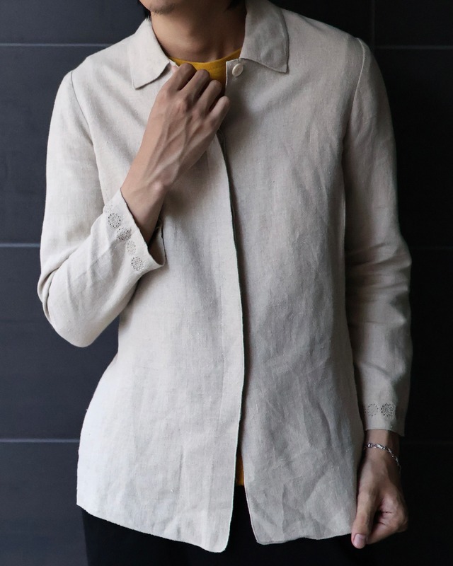 linen fly front shirt