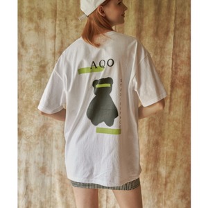 [AQOstudiospace]  AQO BEAR T SHIRT LIME 正規品 韓国ブランド 韓国ファッション 韓国代行 韓国通販 Tシャツ