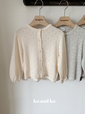 韓国子供服 / 26Autumn / 〖取寄〗ko and ko / アイレットカーディガン / ベビー服 / キッズ服 *XXS~L*