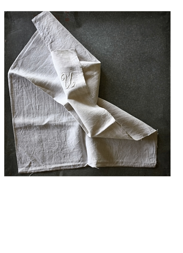 フランス 19世紀 65c 回転のLとホームスパンリネンファブリック アンティーク フランス 19世紀 65c 回転のLとホームスパンリネンファブリック アンティーク