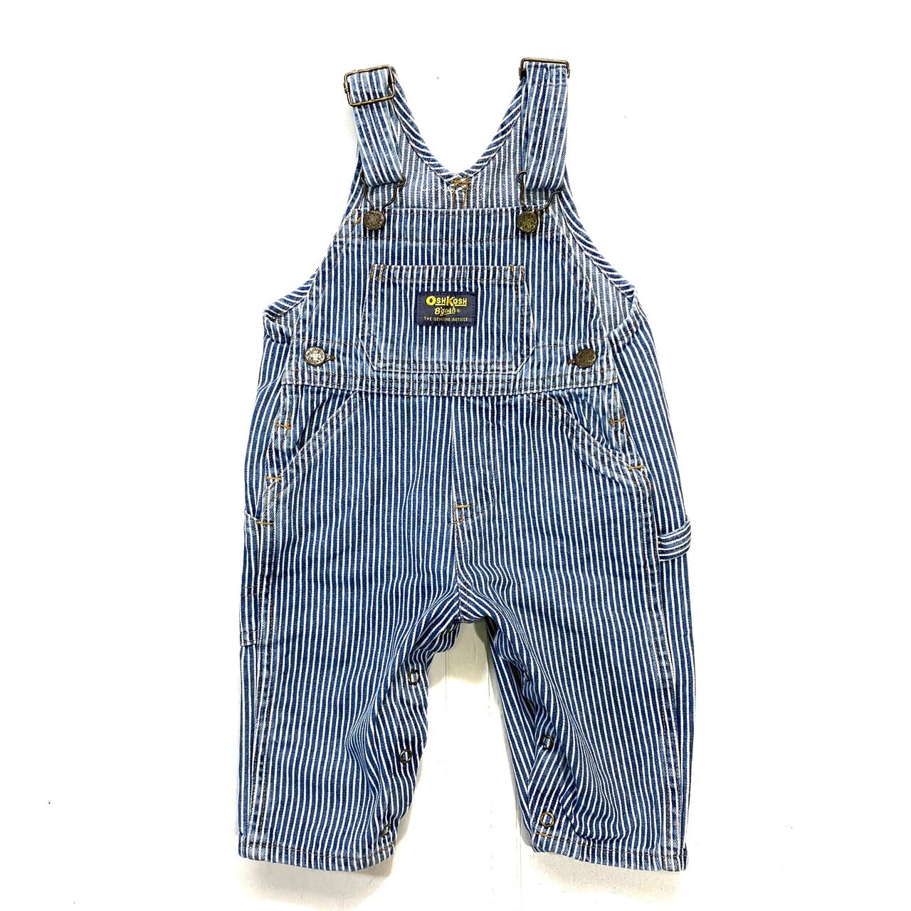 kids】オシュコシュ ヒッコリーストライプ オーバーオール ロンパース
