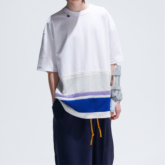 ★STRIPE COLOR CONTRAST STITCH PENDANT T(unisex)　　　A0606