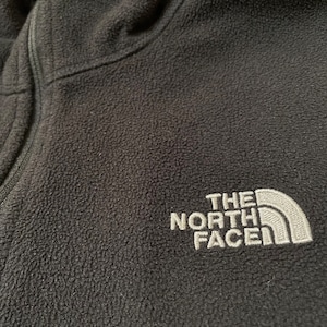 【THE NORTH FACE】ハーフジップ フリースジャケット ポーラテック  ワンポイントロゴ 刺繍ロゴ プルオーバー トップス インナーフリース M ノースフェイス POLARTEC 黒 US古着