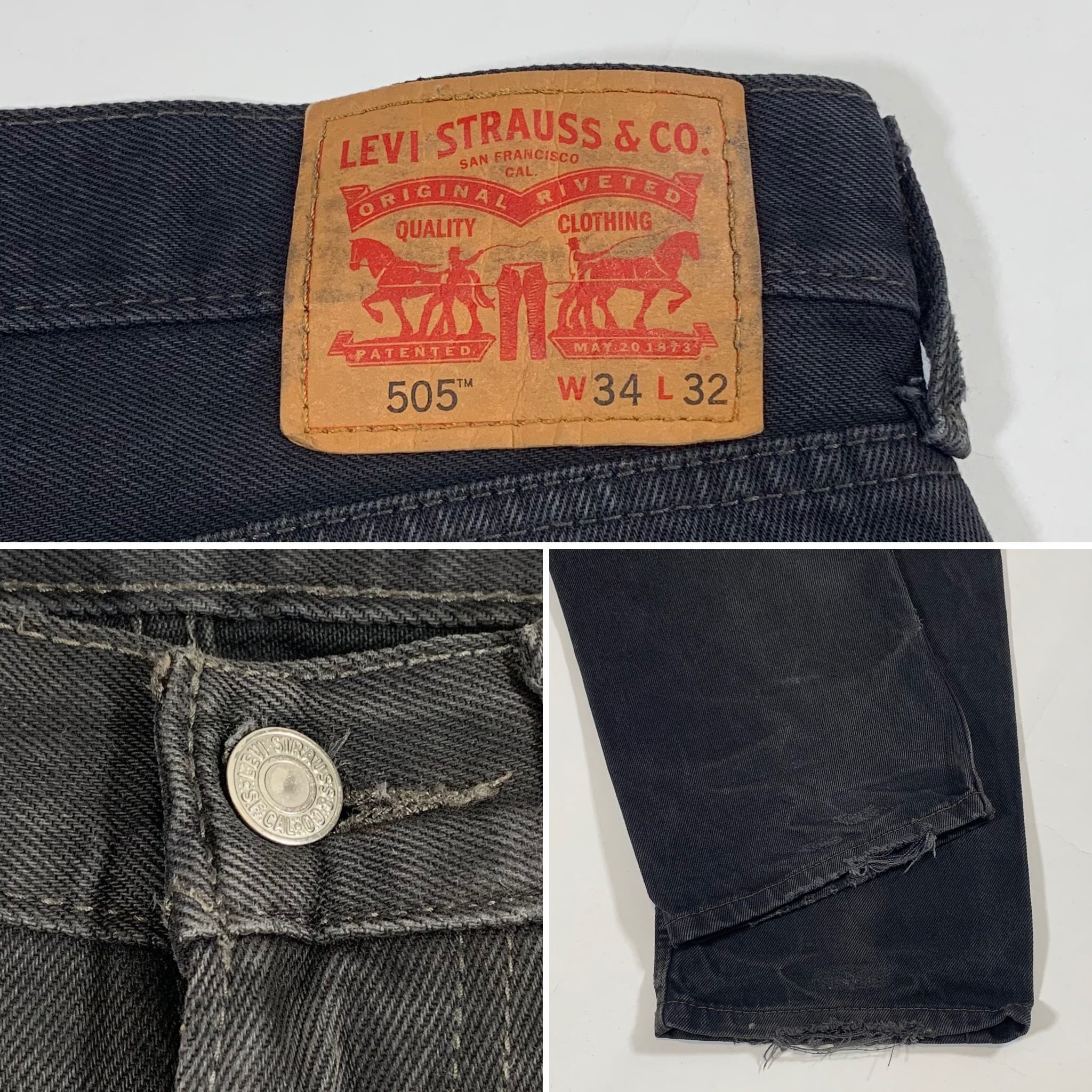 9367 リーバイス 505 ブラックデニム ジーンズ W34 | San Fernando