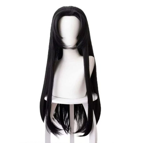 【487O】コスプレ耐熱ウィッグ ブラック ワンレン ロング ウィッグ ★鬼滅の刃/胡蝶カナエ ★ONE PIECE/ボア・ハンコック ★即納品★