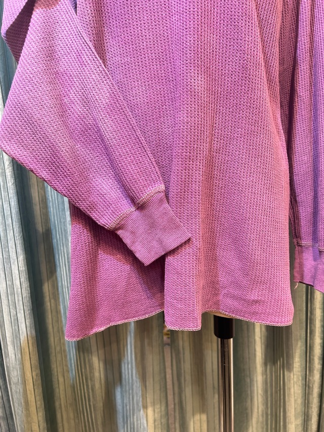 garment dye thermal  purple＆yellow button