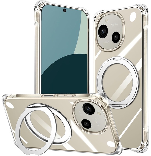bsiitai For AQUOS R9/R10 用 ケース クリア SH-51F/A501SH/SH-M31/SH-51E/SH-M28 リング付き