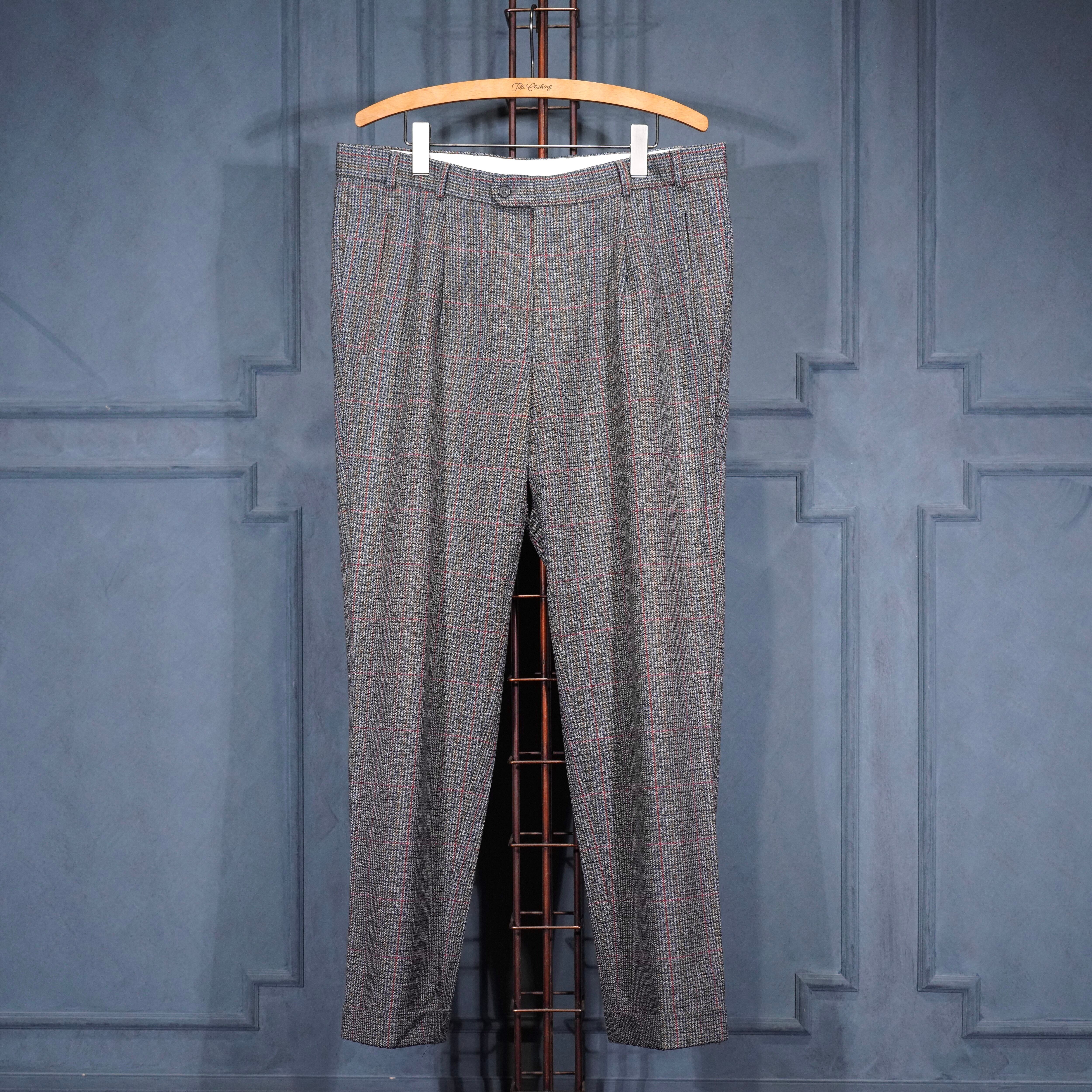 EU VINTAGE CARL GROSS CHECK PATTERNED WOOL SET UP SUIT/ヨーロッパ