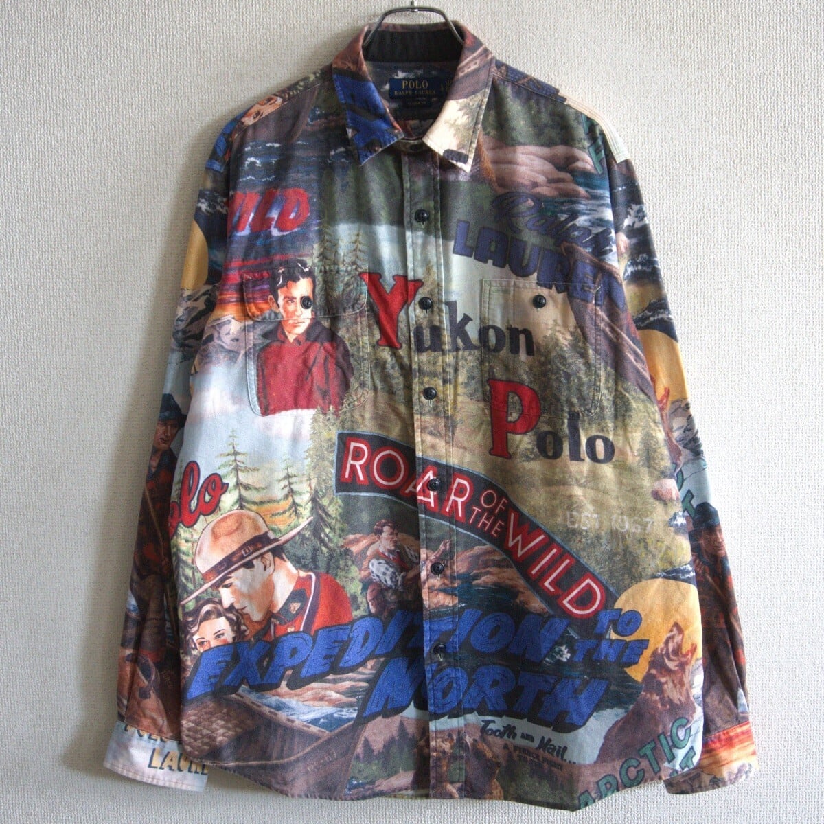 90s/三ツ星タグ】RRL 【オンブレチェック レーヨン オープンカラー