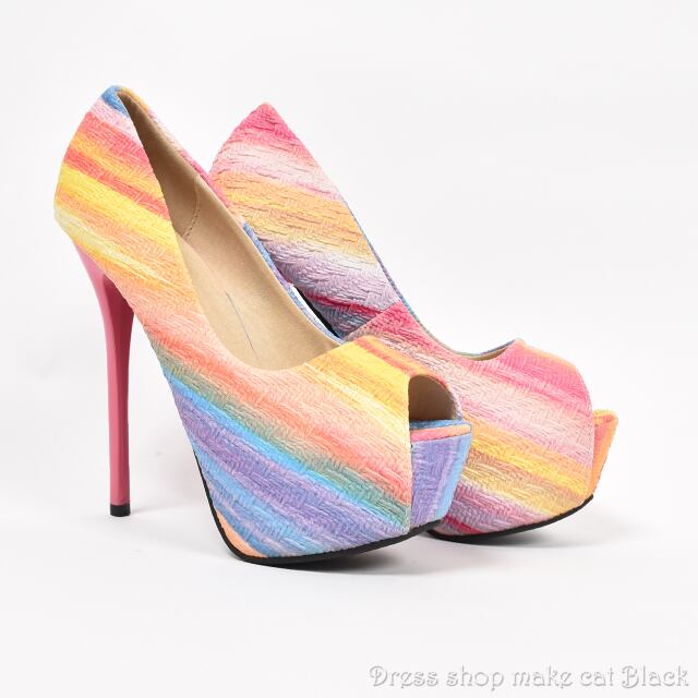 14cmヒールオープントゥパンプス¥7,452-(税込) ma-006 ドレス 結婚式 パーティー お呼ばれ