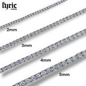 4mm 55cm  luxury tennis necklace silver