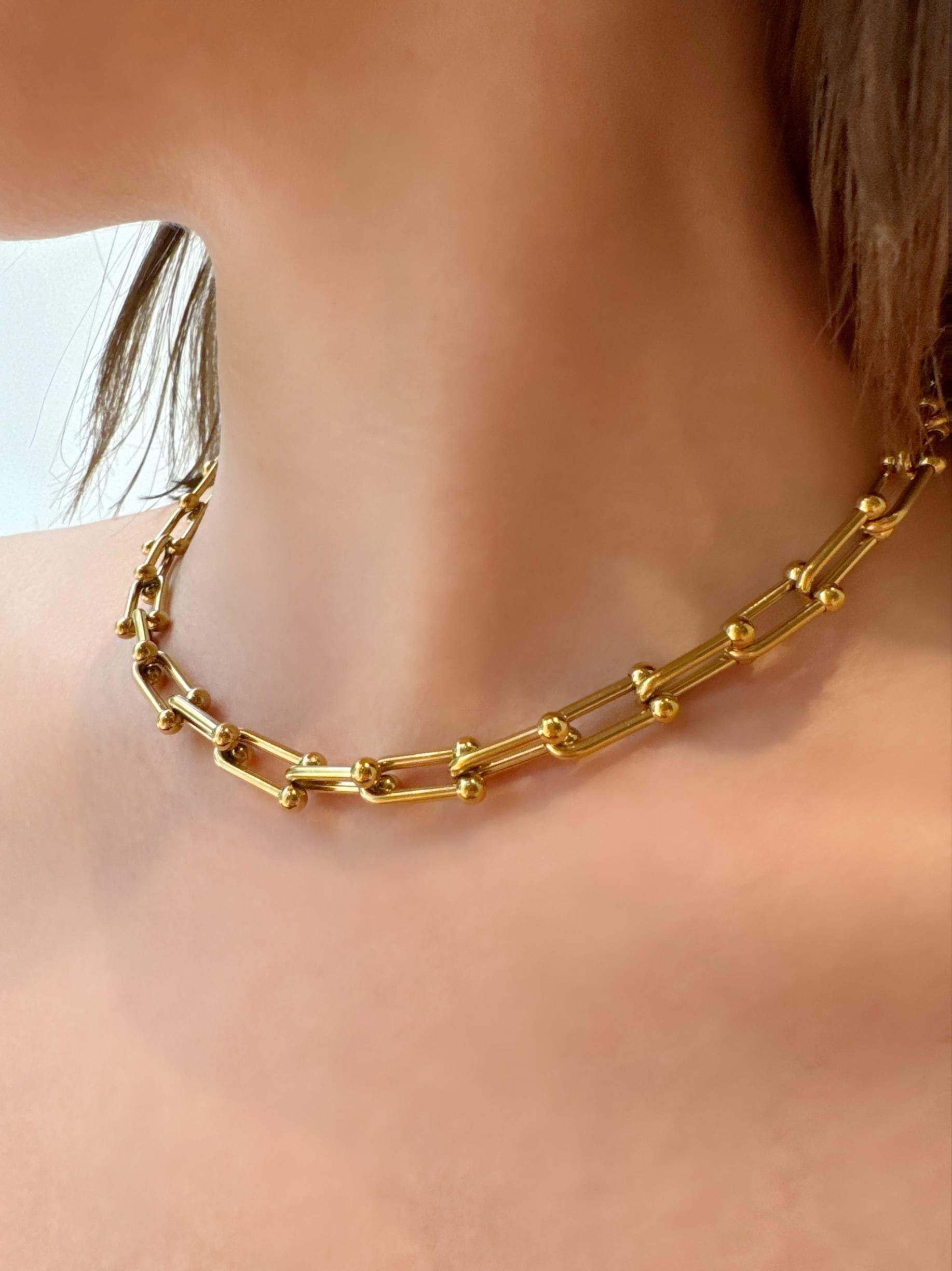 ヴィンテージ ゴールド チェーン U ネックレス レトロ uチェーン Uチェーンネックレス | jewelrychaco