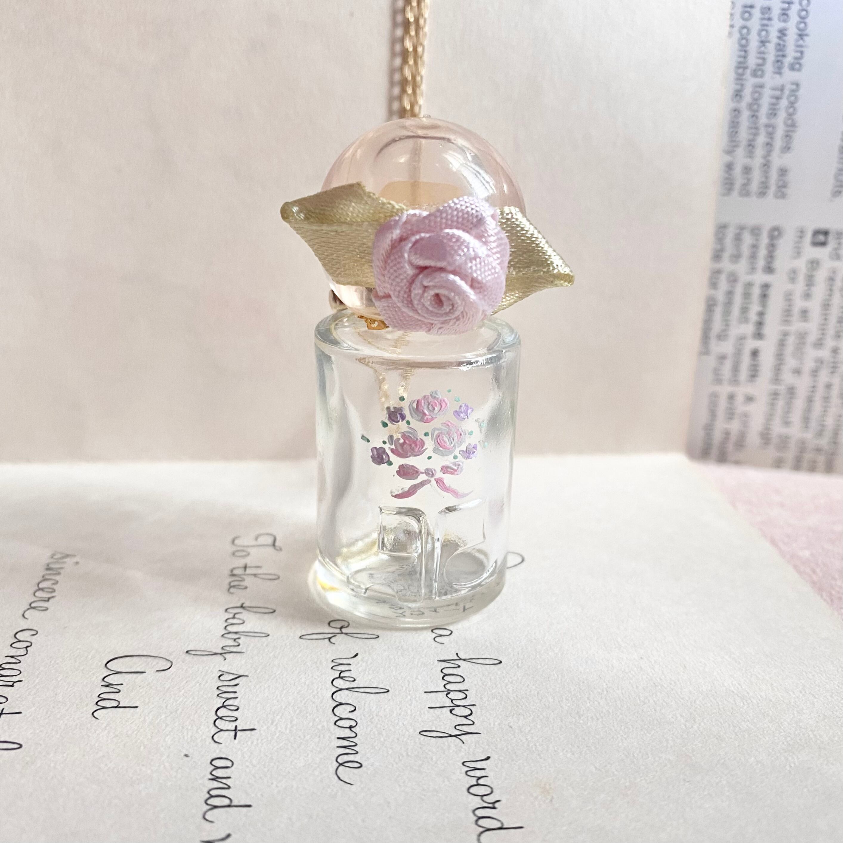 (花束の思い)Hand painted perfume neckless ペイント香水瓶ネックレス