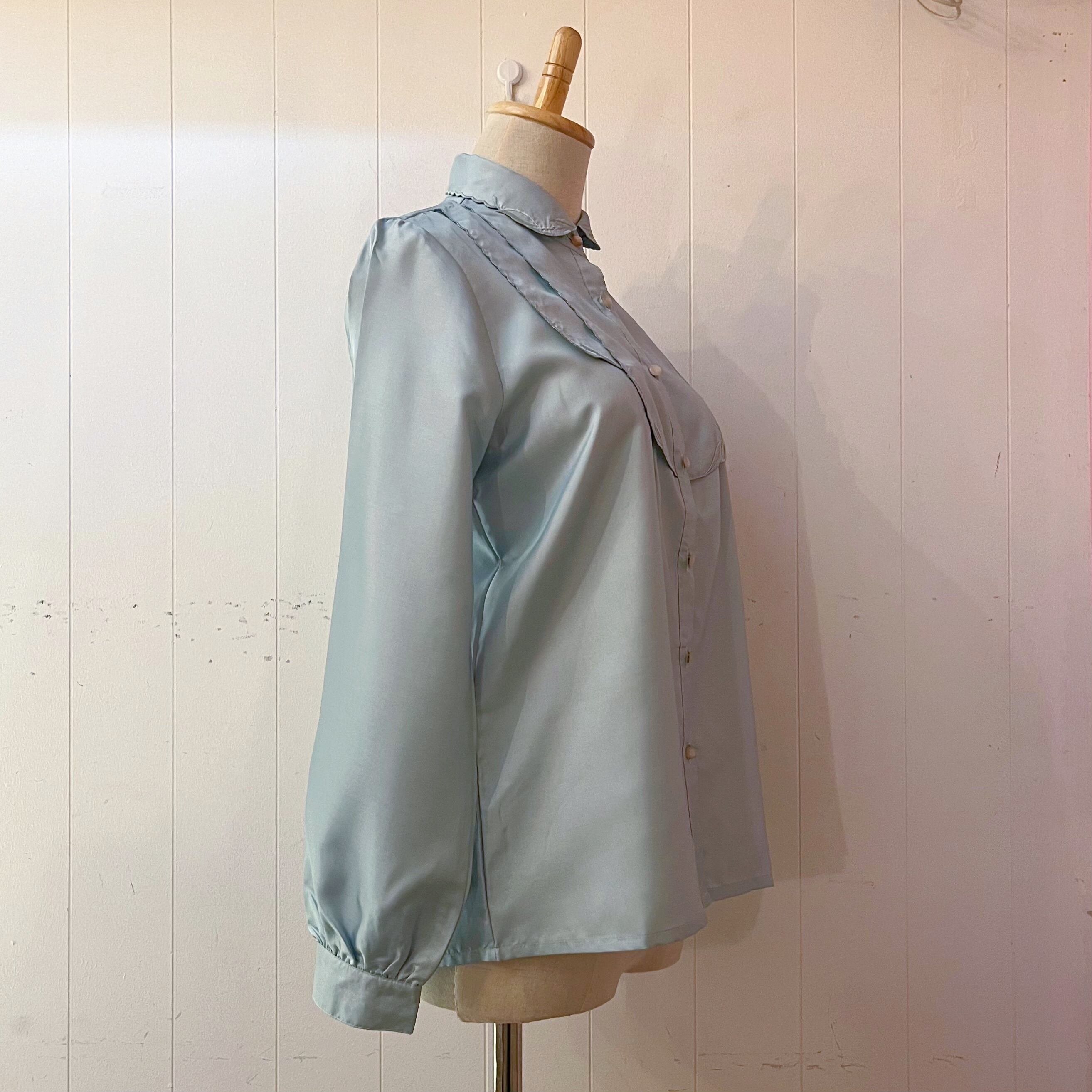 mint green embroidery blouse