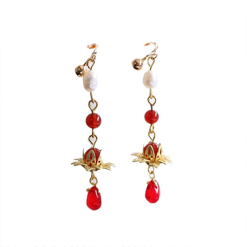 ゆらゆら蓮の花イヤリング | うさこファクトリー