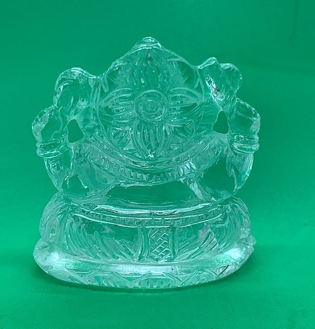 透かし彫　白檀　ガネーシャ神像 透かし彫白檀ガネーシャ神像