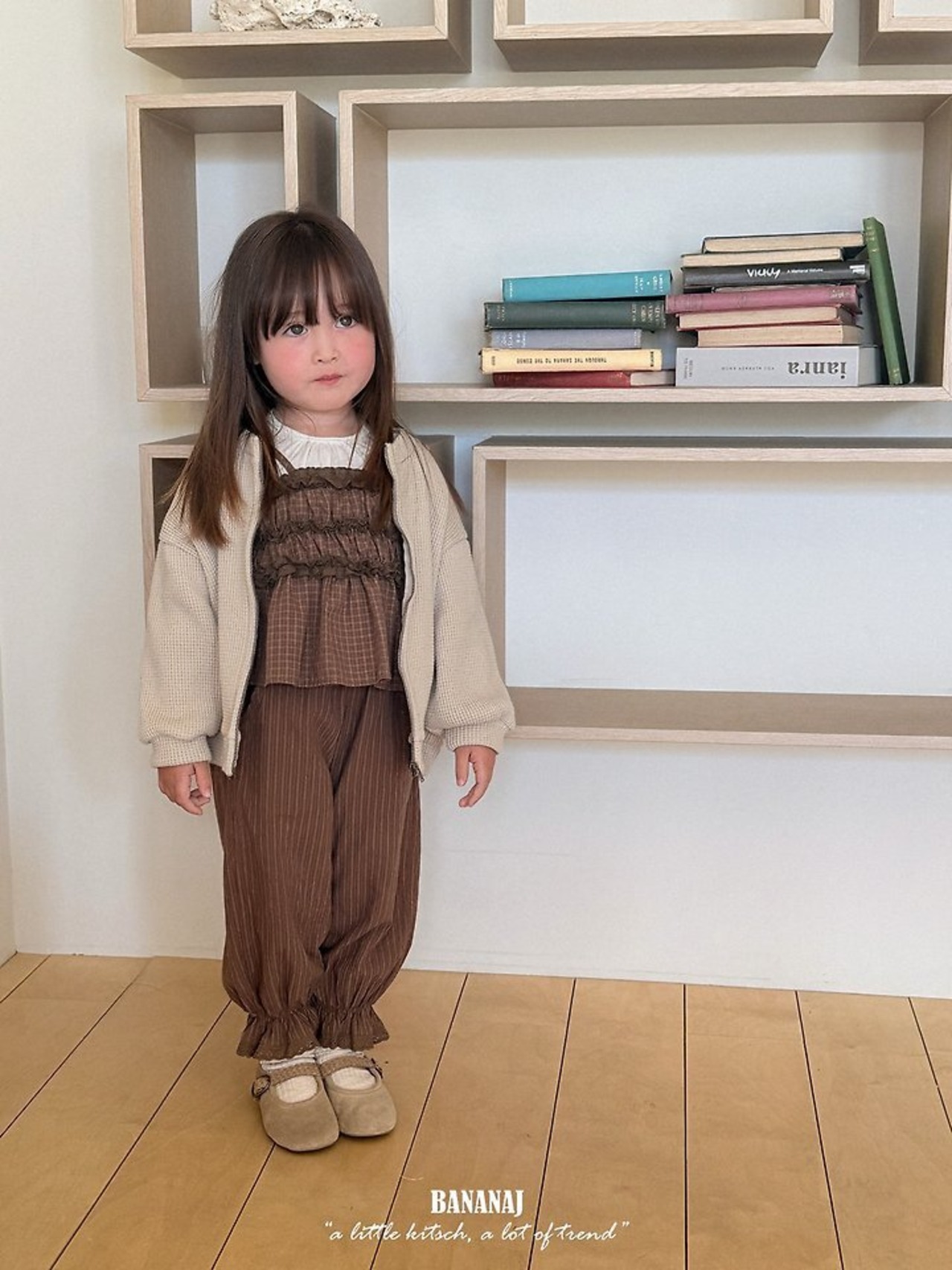 韓国子供服 / BANANA J / 26Autumn / ワッフル ジャケット / 秋服 / キッズ *XS~JS*