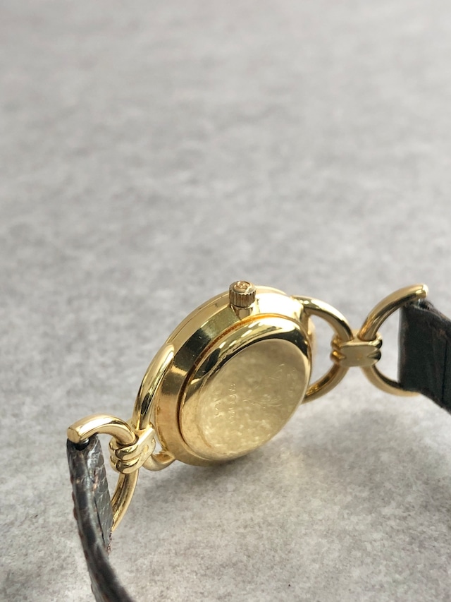 GUCCI グッチ 腕時計 ブラウン レザー 6000.2.L リザード型押し vintage ヴィンテージ オールド zvytwv