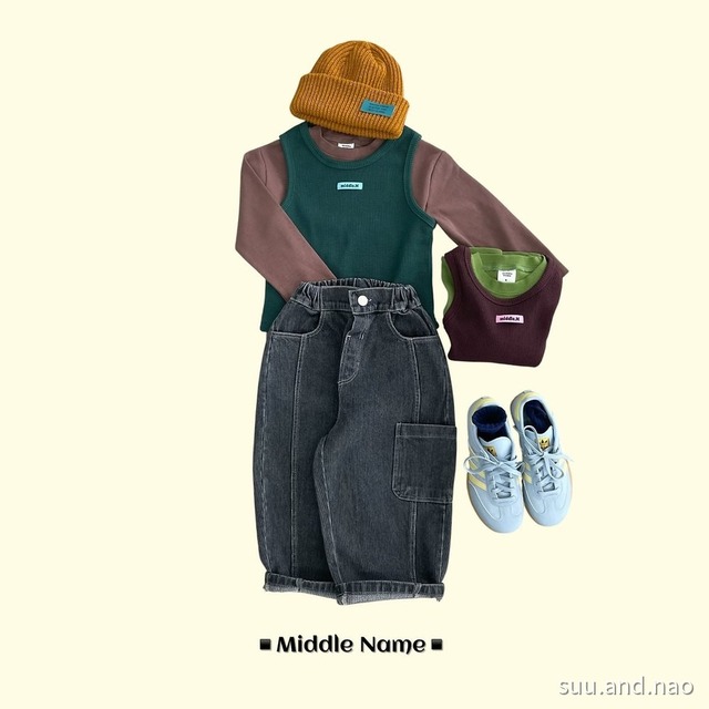 取寄:middlename 細リブベーシックT※送料無料