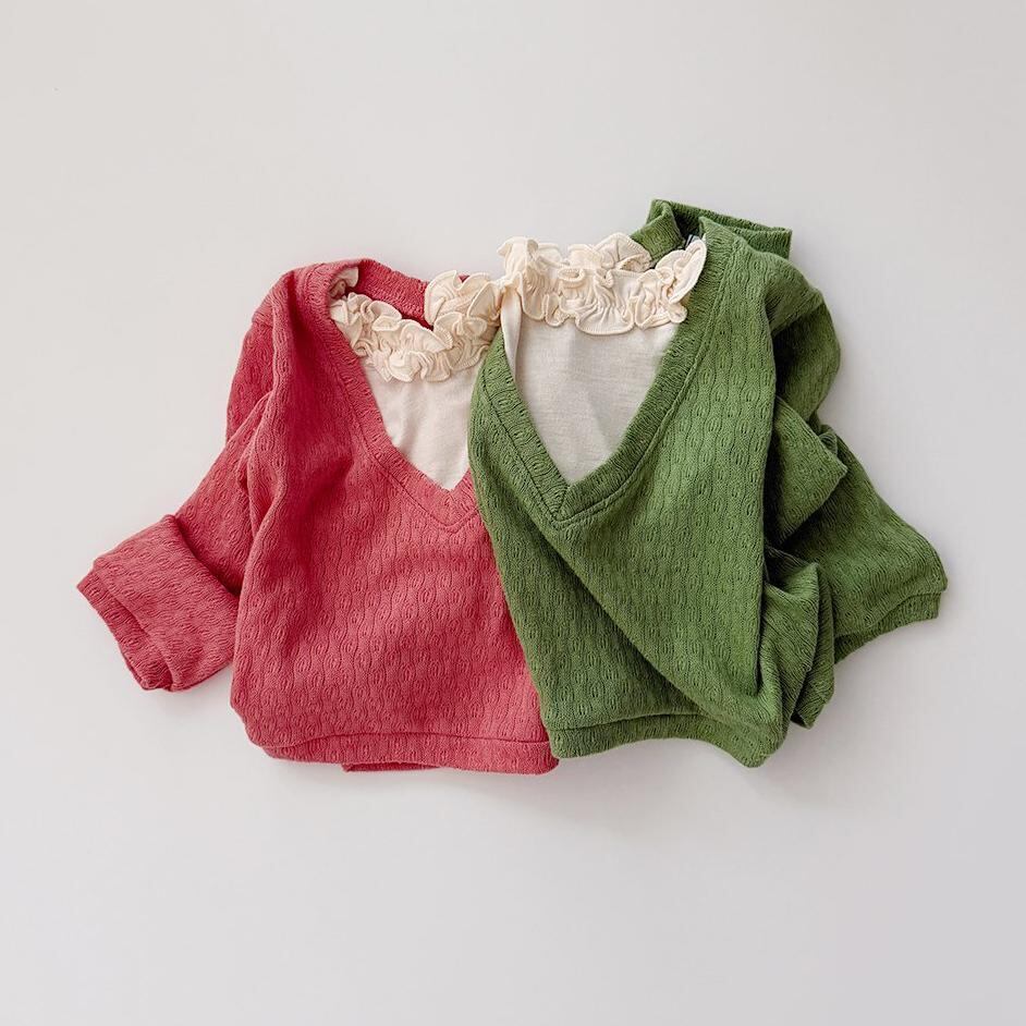 【2点送料無料】«予約»«ジュニアサイズあり»«Urban rabbit» フリルニット 2colors