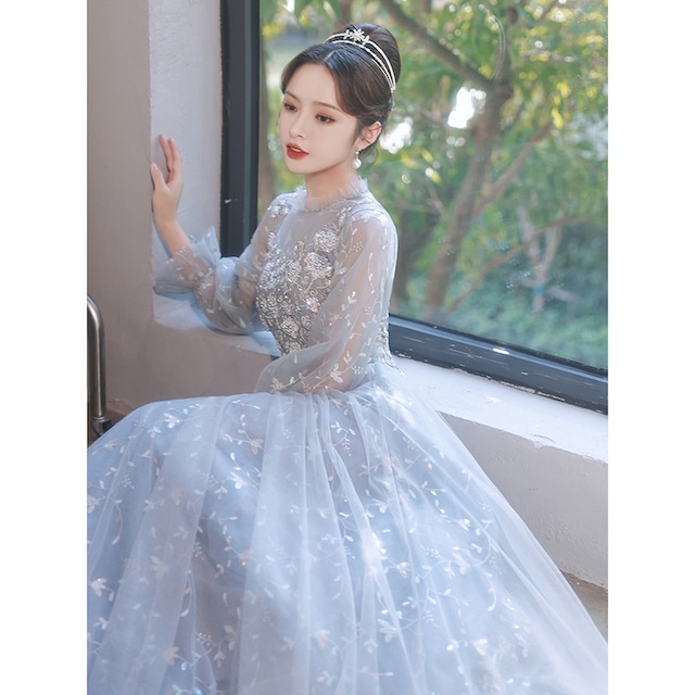 【パーティードレス】 パーティードレス 結婚式 おしゃれ 袖あり 結婚式 おしゃれ レディース ロング ミモレ お呼ばれドレス 結婚式のお呼ばれ 着痩せ 体型カバー ワンピース エレガント シンプル ワンピース 20代 30代 40代 50代 成人式 同窓会 卒業式 入学式 卒園式 入園式 謝恩会 婚活 食事会 顔合わせ 演奏会 発表会 体型カバー フォーマルドレス 結婚式フォーマル お呼ばれ フォーマルワンピース グレー S M L XL 2XL