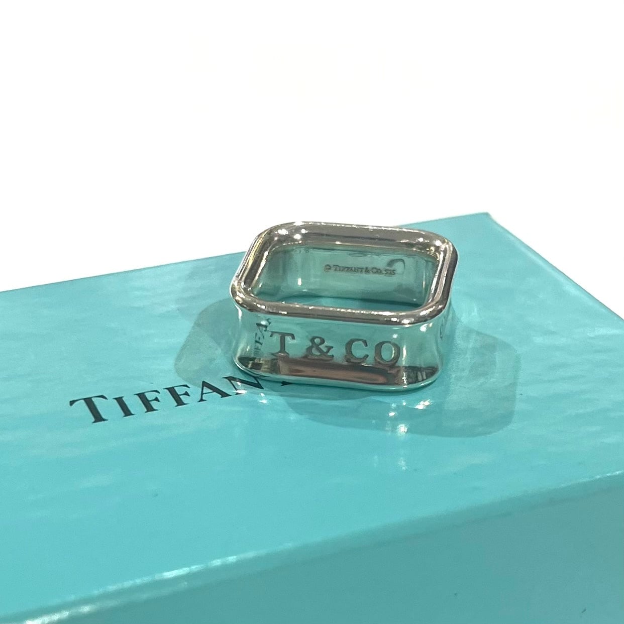 TIFFANY&CO.】【11-12号】2453 T&CO 1837 スクエアリング／シルバー925