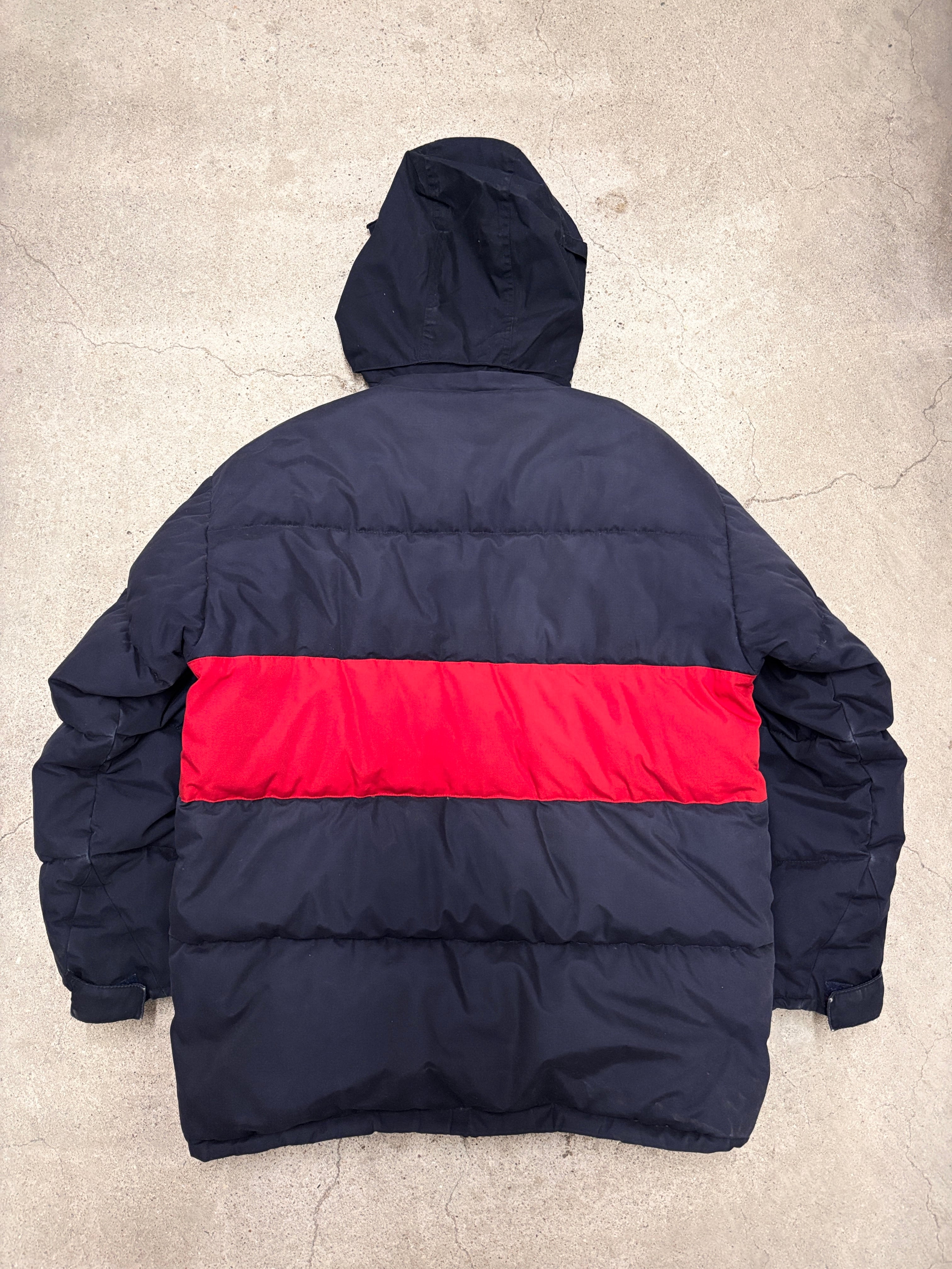 90～00s OLD STUSSY/Down Jacket/紺タグ/M/ダウンジャケット/ボ－ダ