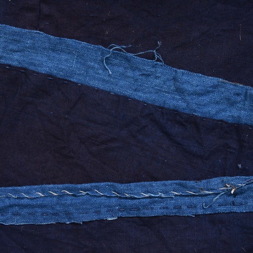 古布藍染無地木綿はぎれ2トーンジャパンヴィンテージファブリックテキスタイルリメイク素材 | japanese fabric vintage cotton indigo plain old cloth nov2