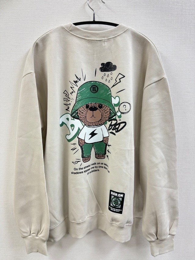 新作 BARON トレーナー hatベア フリーサイズ baro004