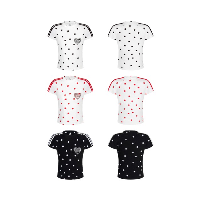 full star line design short-sleeve tee　フルスターラインデザイン半袖ティー　J2087