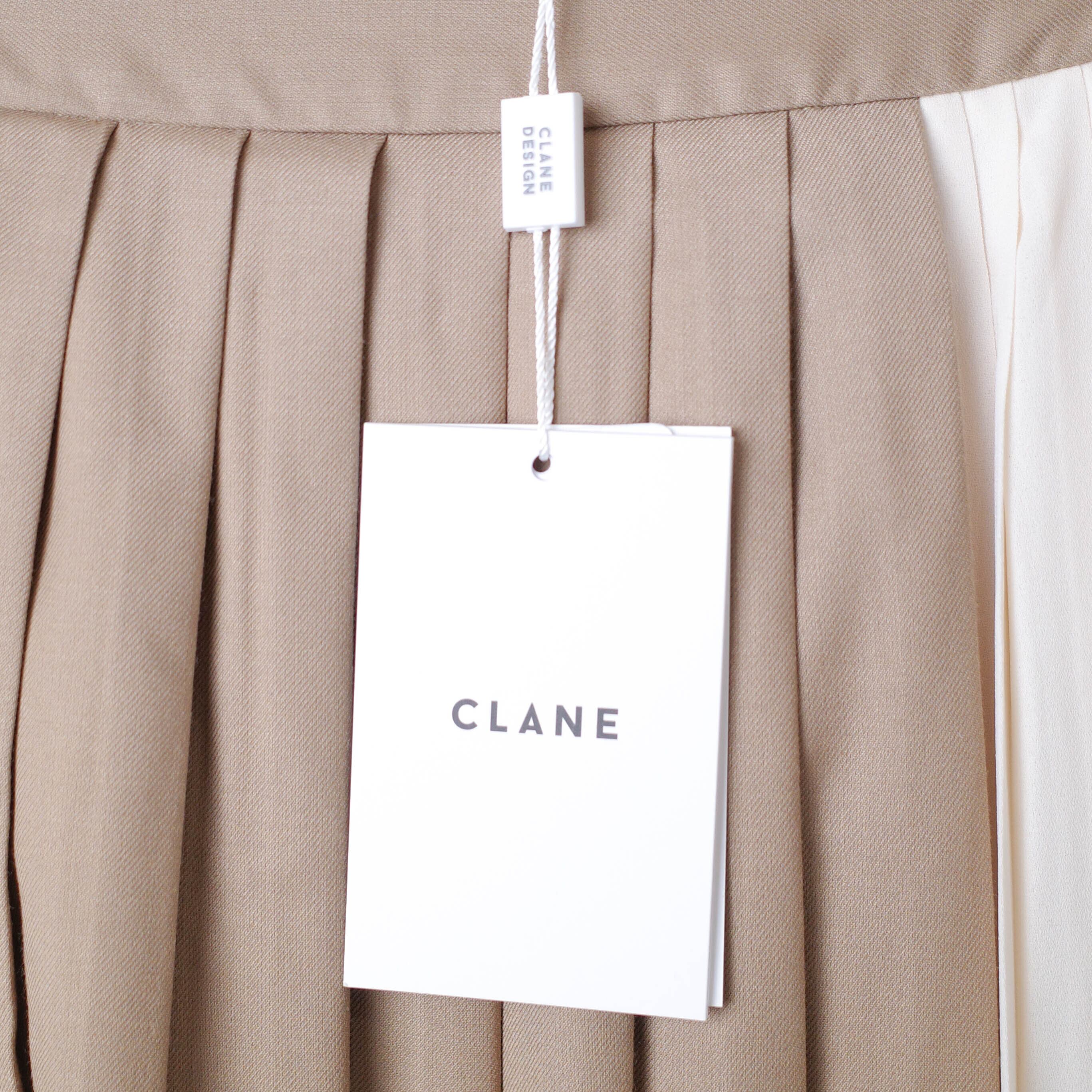 [NEW] CLANE	PLEATS LAYERED SKIRT 10109-6132 BEIGE