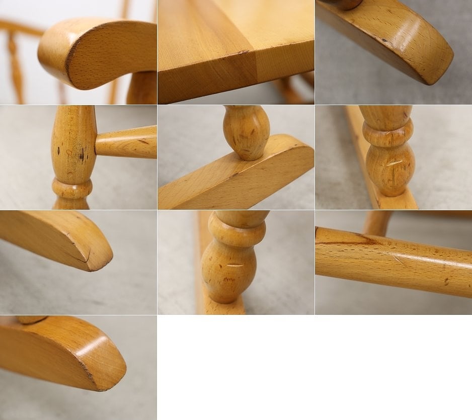 沼津店】 レトロ ロッキングチェア ビーチ材 揺り椅子 ラウンジ