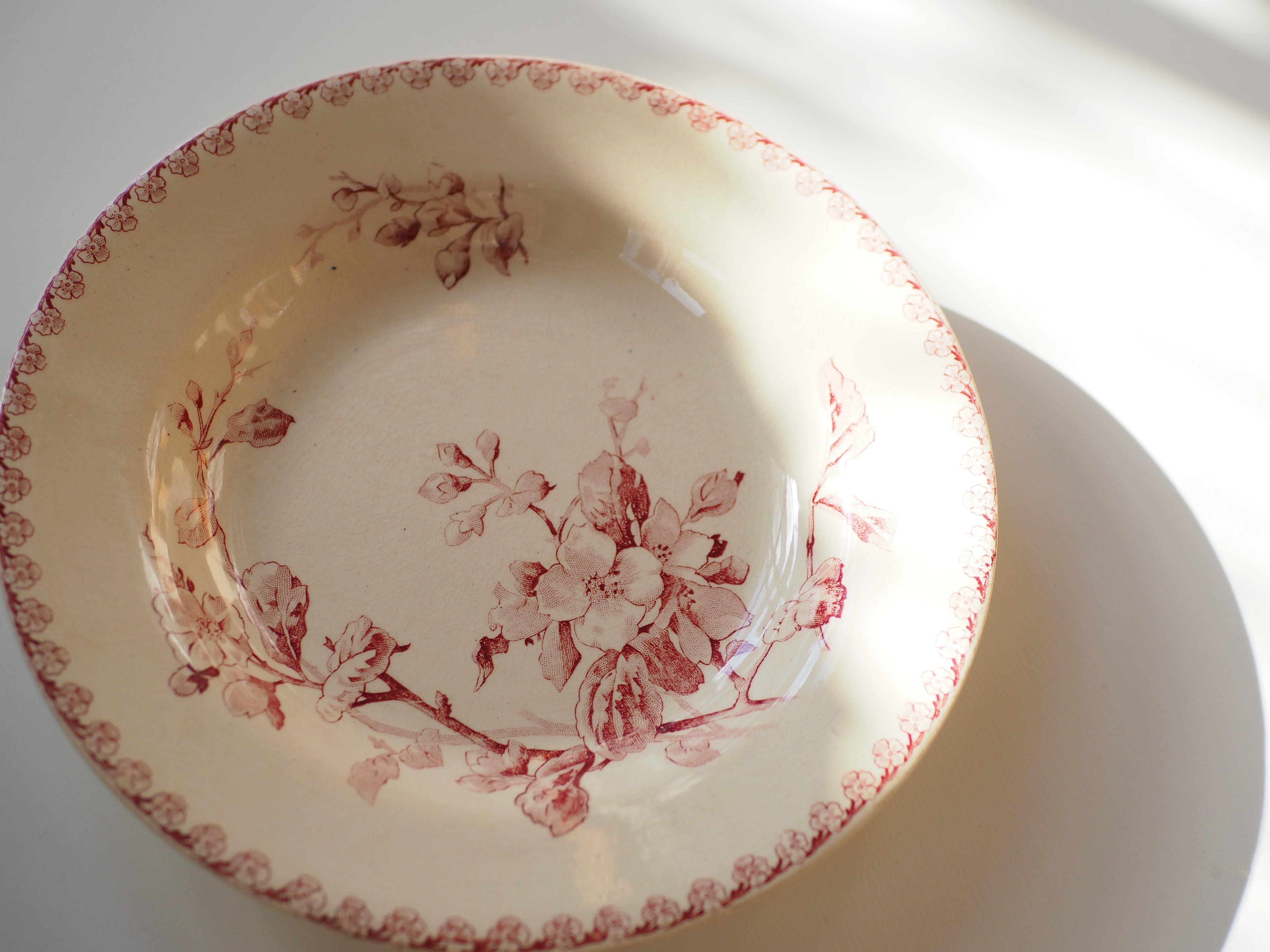 GIEN fleurs normandes antique plate C | merciblanche