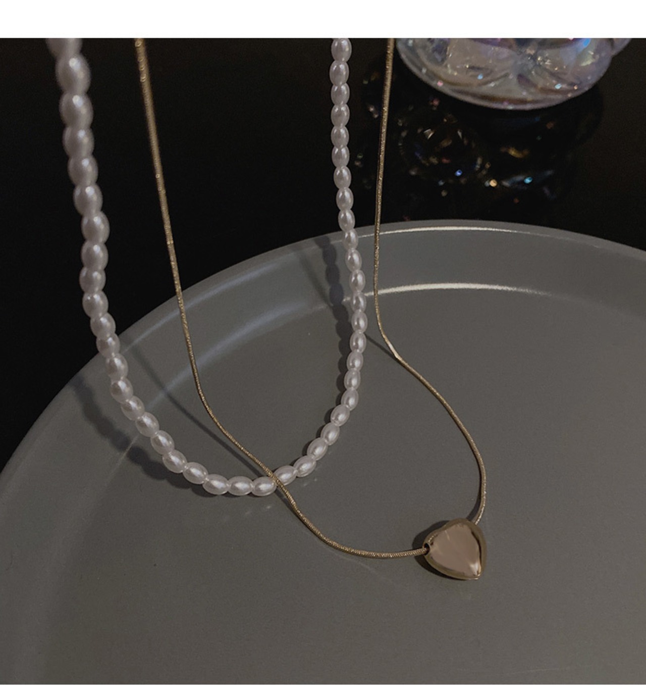 3way重ねつけネックレス パールネックレス