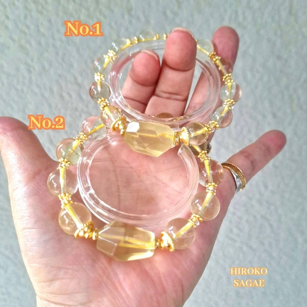 スター レモンクォーツ & 高品質 大粒 レモンクォーツ ブレスレット No.2 スター レモンクォーツ & 高品質 大粒 レモンクォーツ ブレスレット No