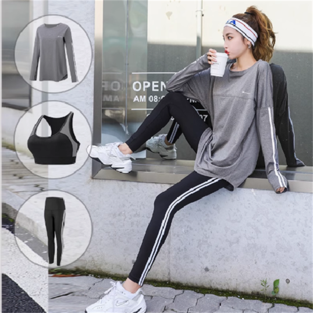 【送料無料】 Tシャツ スポーツブラ レギンス スパッツ 4色 3点セット ロング 長袖 Uネック Aライン フレア プルオーバー 通気性 伸縮性 速乾性 可愛い 大人可愛い きれいめ シンプル カジュアル シック コンサバ 華やか 大人 おしゃれ お洒落 ヘルシー スポーティ 無地 春 秋 レディース 女性用 ママ 30代 40代 普段使い お出かけ 運動 ヨガ 部活 トレーニング ジム ジョギング ランニング フィットネス スポーツ ファッション コーデ スタイル 楽ちん 体型カバー 定番