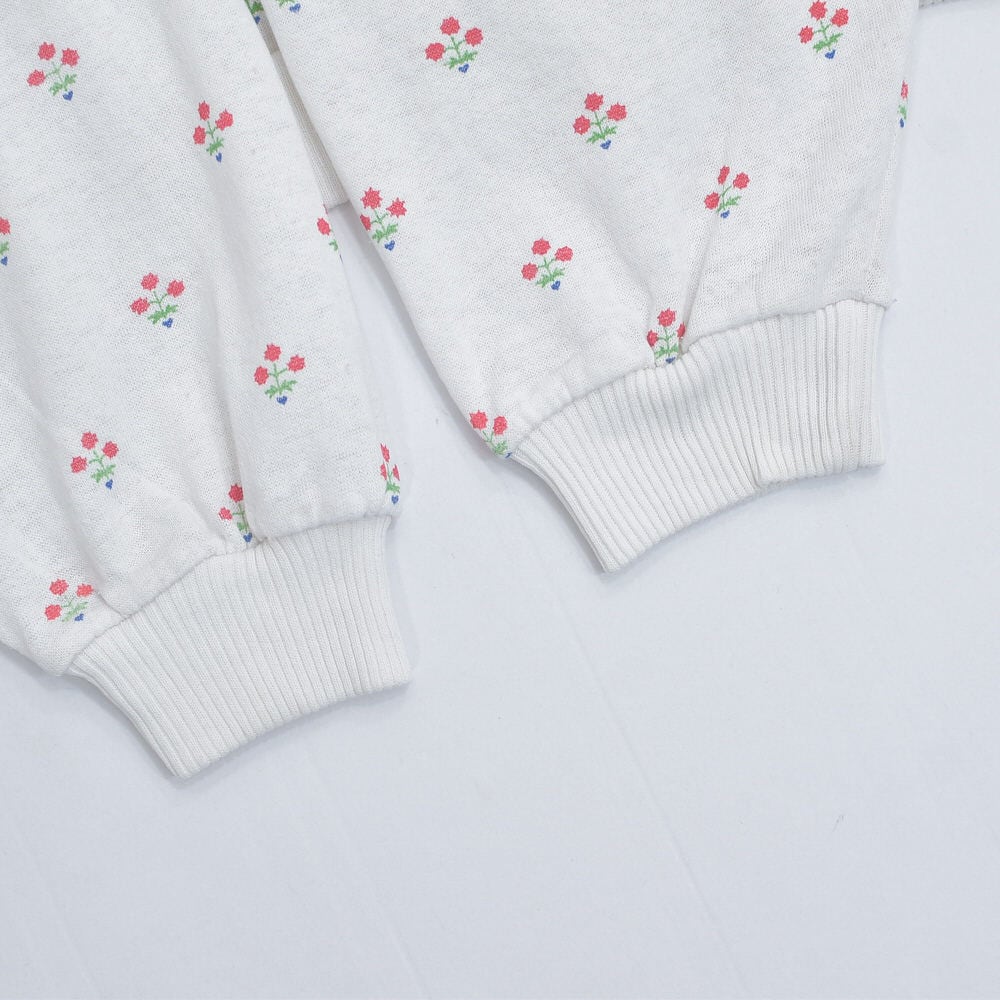 古着 ビンテージ 90s USA 花 ゴルフ 襟付 トレーナー スウェット 美品 USA製 90s 90年代 花柄 ハート レース 鍵編み 襟付き スウェット