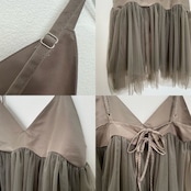 ランダムチュール異素材bustier/グレージュ