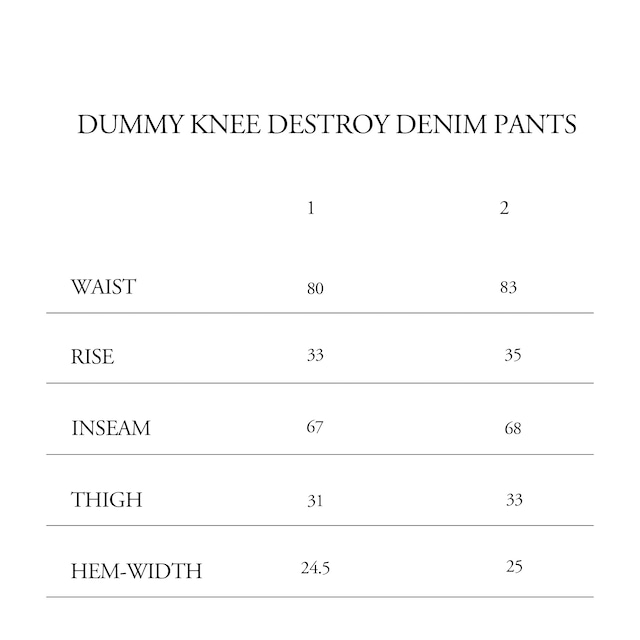 DUMMY KNEE DESTROY DENIM PANTS VINTAGE WASH