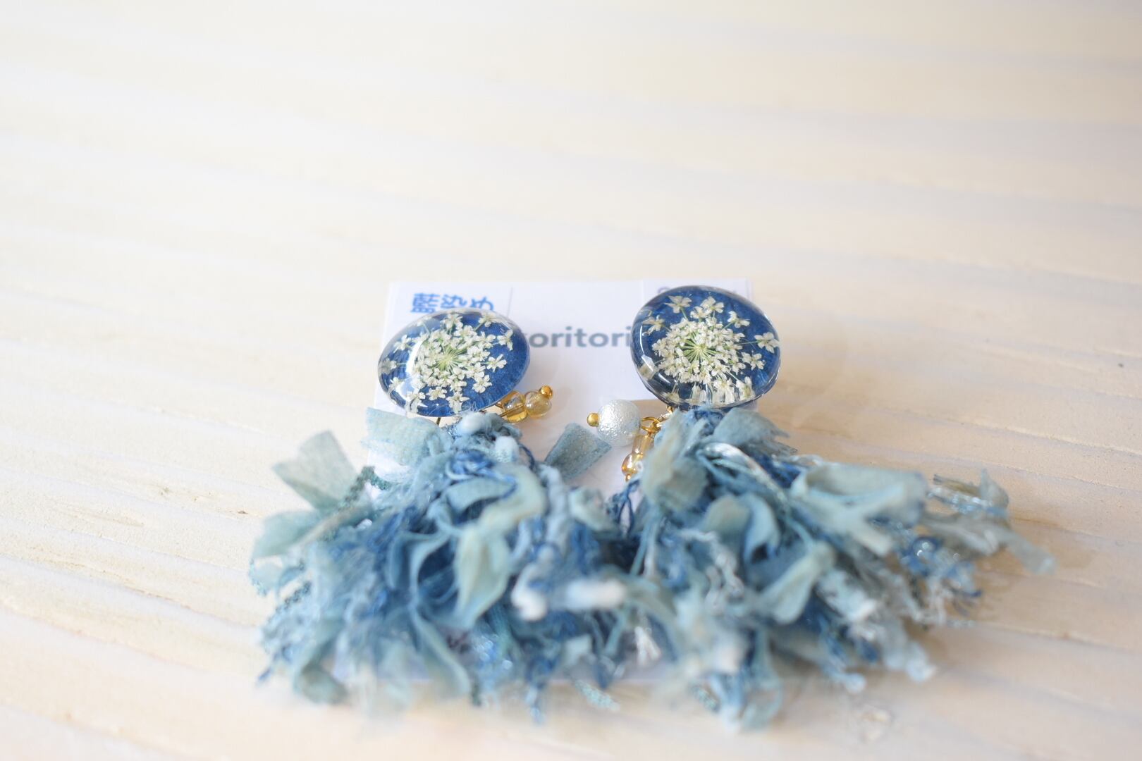 期間限定】koritori/藍染めピアス/2way | 京都 路地裏3坪雑貨店