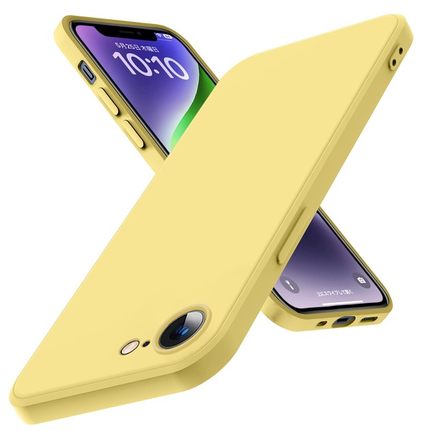 WZOYXOC と互換性のある iPhone SE/iPhone 8/iPhone 7 用 ケース 耐衝撃 TPU 液状シリコンゴム 用 ケース 柔軟性 薄型 衝撃吸収 指紋防止 ワイヤレス充電対応 ストラップホール付き アイフォンSE2/7/8 用カバー 全面保護 柔軟性 擦り傷防止 人気 耐衝撃カバー(イエロー)R80-MS-SE-HUANG-CP