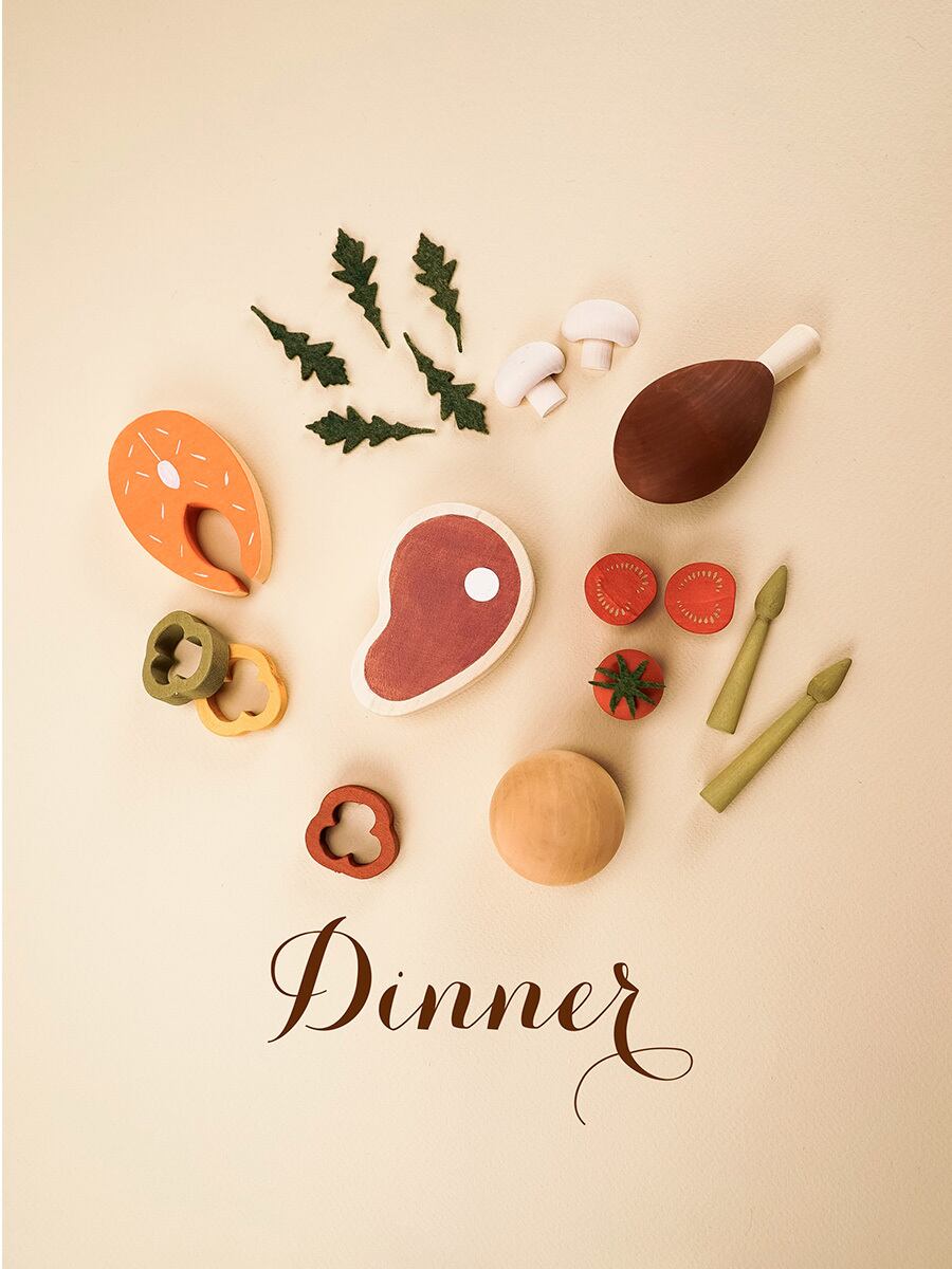 Wooden Play Food Set / Dinner SABO CONCEPT ウクライナブランド