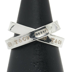 ティファニー 1837 インターロッキング ダブルサークル リング 指輪 SV925 シルバー レディース TIFFANY&Co. 【中古】