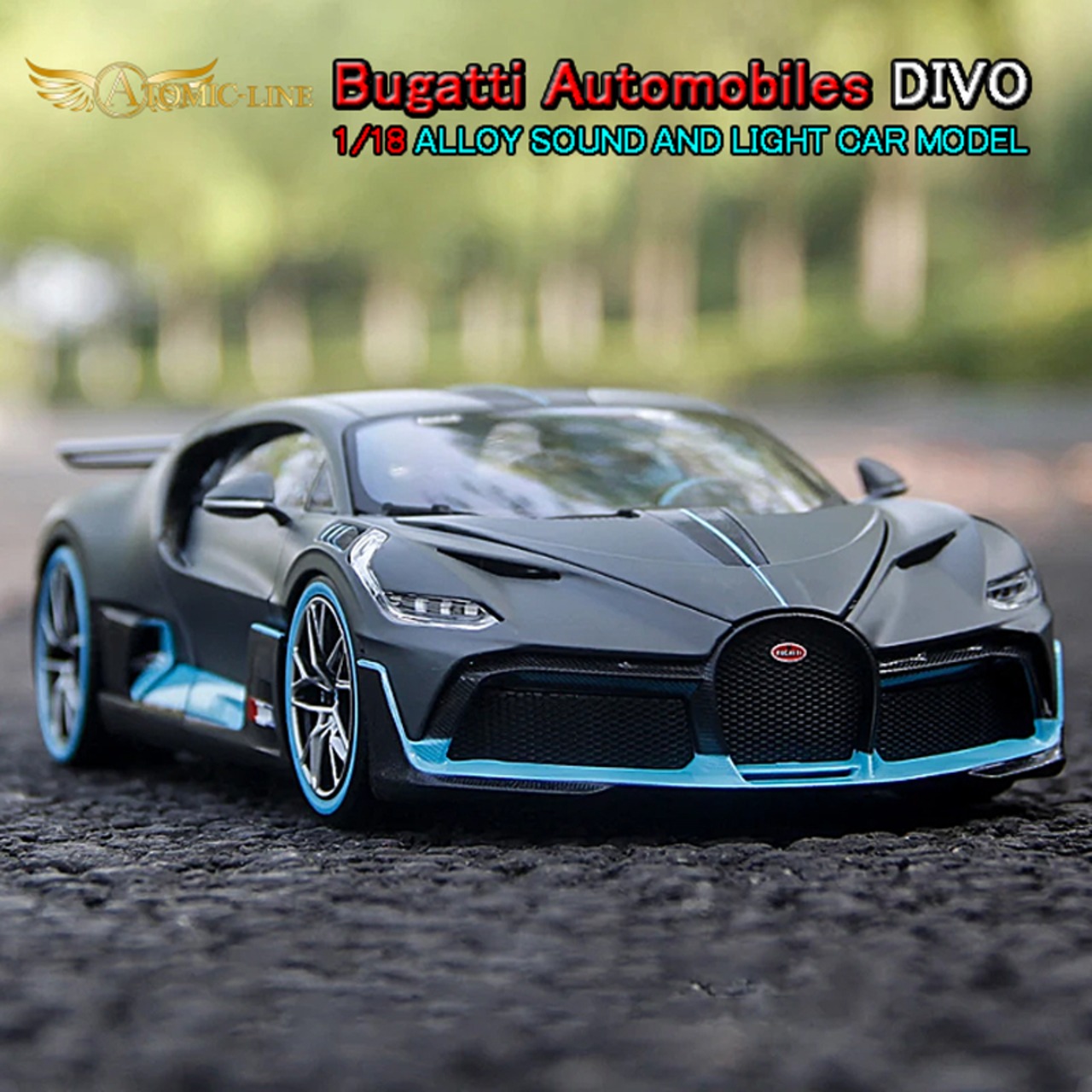 ブガッティ DIVO  ディーヴォ 1/18 ミニカー 全4色 ライト点灯 エンジンサウンド 合金モデル 模型 ジオラマ