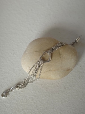 〈vintage silver925〉many chain heart blaceret